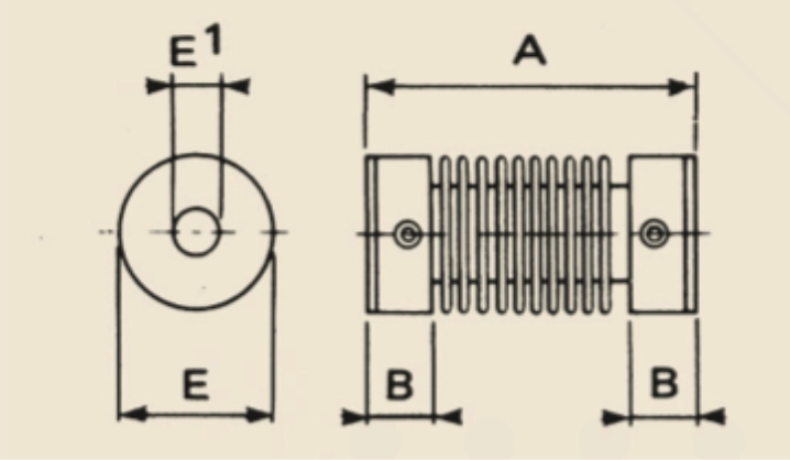 Schéma dimensions accouplements soufflex bronze par Accessoires électroniques