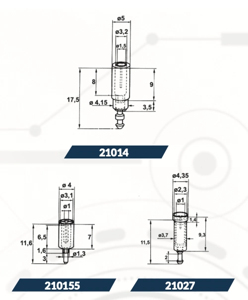 Schémas traversées femelles avec references Accessoires électroniques